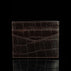 cards and cash leather card holder solid brown croco print front and back