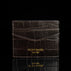 cards and cash leather card holder solid brown croco print front