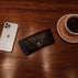 deluxe leather glasses case black iphone lifestyle