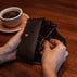 deluxe leather glasses case black lifestyle