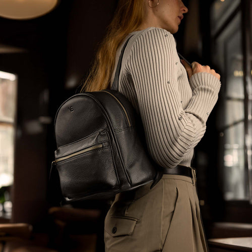 black leather backpack womens uk Women's Mini Leather Backpack