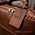 personalization laser engraving classic leather luggage tag voyager