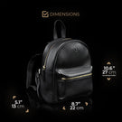 von baer bella womens luxury small leather backpack dimensions