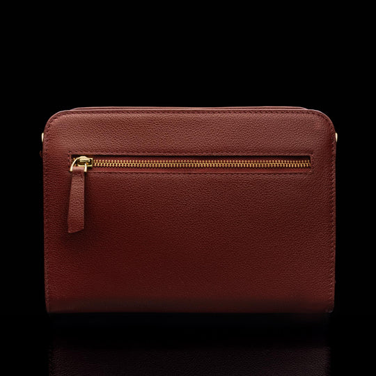 von baer model 1 womens small leather purse red back view zipped pocket