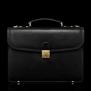 front view of black colored briefcase