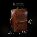 von baer voyager mens leather carry on travel bag with wheels carry on compliant