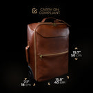 von baer voyager mens leather carry on travel bag with wheels carry on compliant