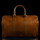 von baer weekender luxury womens leather weekend bag classic tan front view