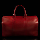   von baer weekender luxury womens leather weekend bag deep red front view