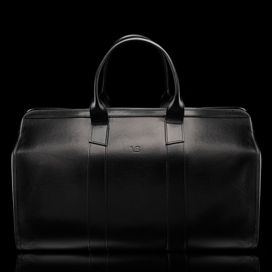 von baer weekender womens leather sport bag black front view