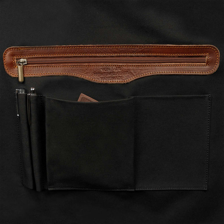 voyager leather carry on bag with wheels for men inner pockets