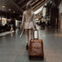 voyager leather travel briefcase on wheels airport