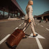 voyager leather travel briefcase on wheels airport